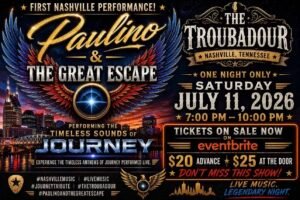 Don’t Stop Believin’: Paulino Brings a Lifetime of Heart to Nashville’s Troubadour on July 11