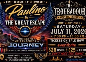 Don’t Stop Believin’: Paulino Brings a Lifetime of Heart to Nashville’s Troubadour on July 11