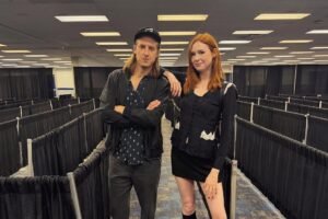 Karen Gillan Recruits a Friend to Show Off Her New Backpack
