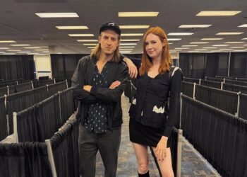 Karen Gillan Recruits a Friend to Show Off Her New Backpack