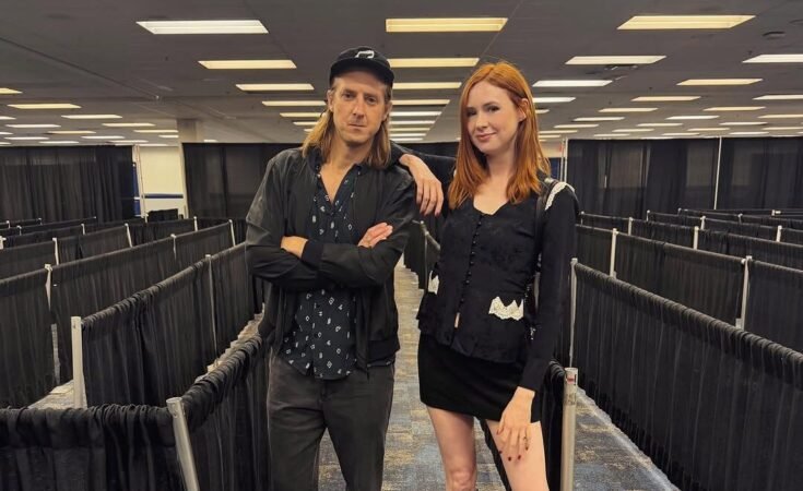 Karen Gillan Recruits a Friend to Show Off Her New Backpack